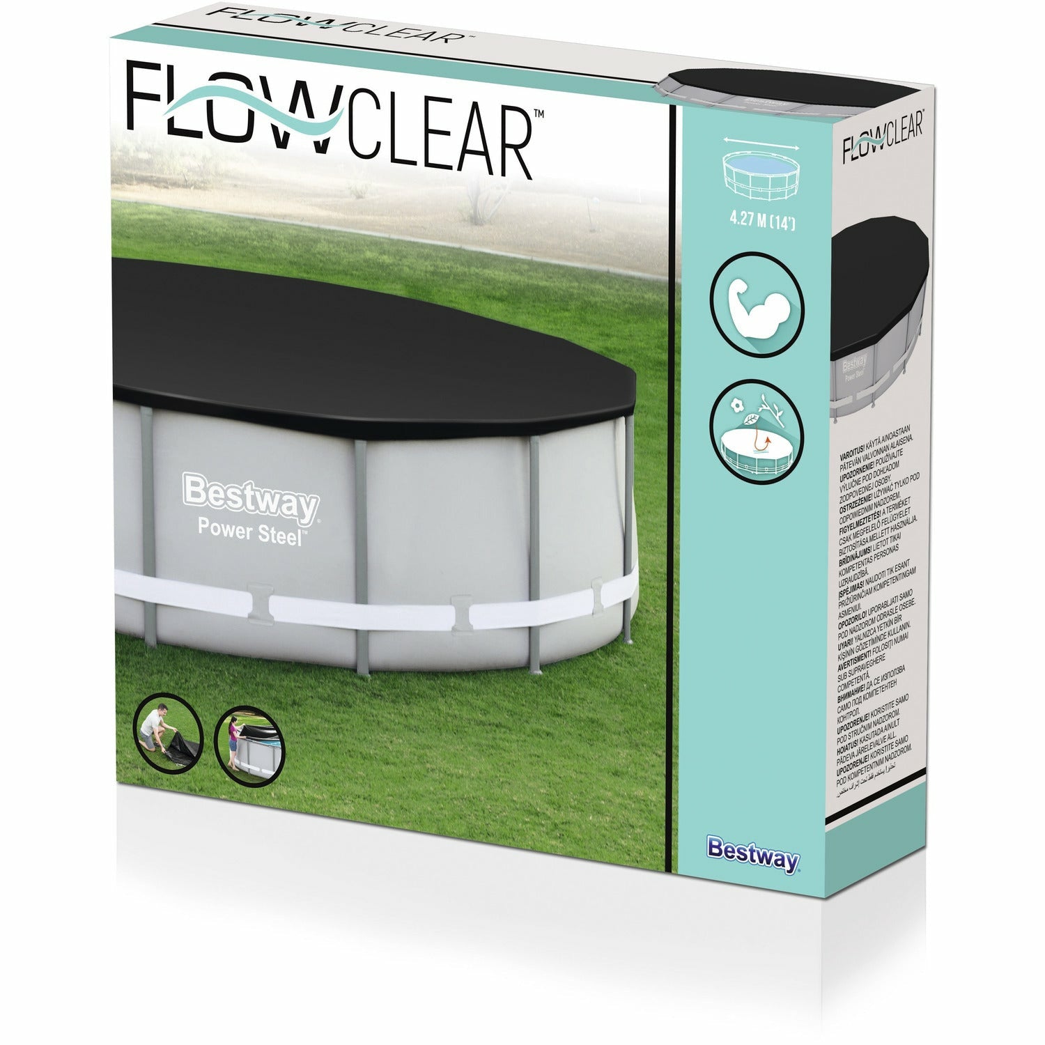 BESTWAY - Copertura rotonda per piscina fuori terra colore nero - diametro 427 cm